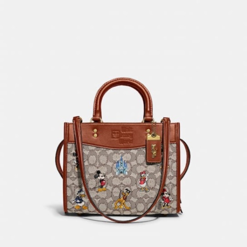 Disney X Coach Rogue 25 Signature Textile Jacquard With Mickey Mouse Embroidery